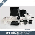 Good quality porcelain heat resistant wholesale price matt black dinnerware set